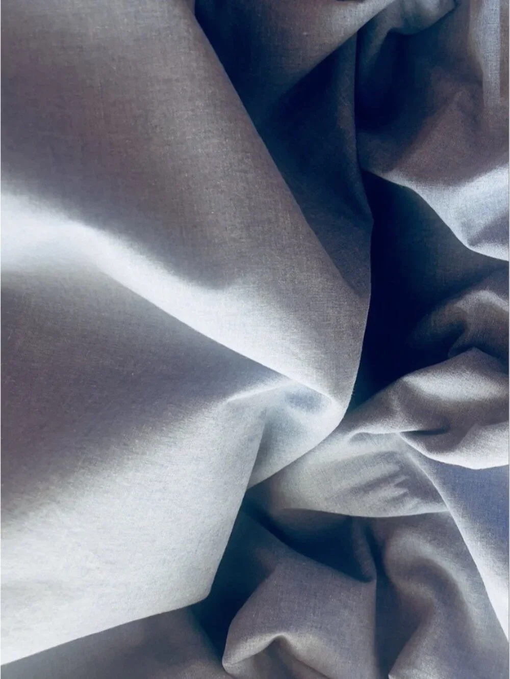 SPRINGS Twin Flat Sheet Denim Blue Chambray Vintage Cotton-Poly Bedding Dorm Bed